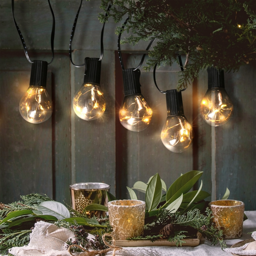 Guirlande décorative extérieure GARLAND 10xLED/3xAA 3m IP44 blanc chaud