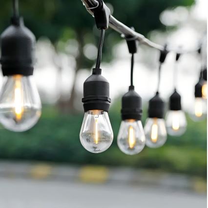 Guirlande décorative extérieure LED 10xE27/1W/230V 10 m IP65 noir