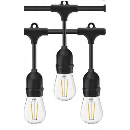 Guirlande décorative extérieure LED 20xE27/1W/230V 10 m IP65 noir