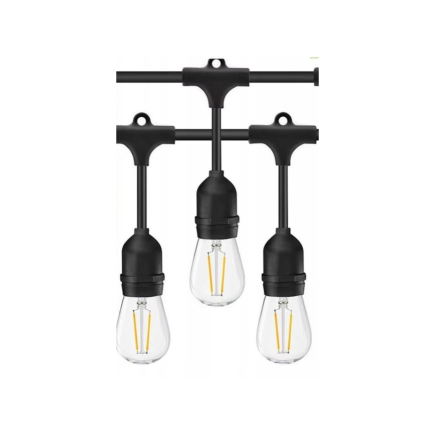 Guirlande décorative extérieure LED 20xE27/1W/230V 10 m IP65 noir