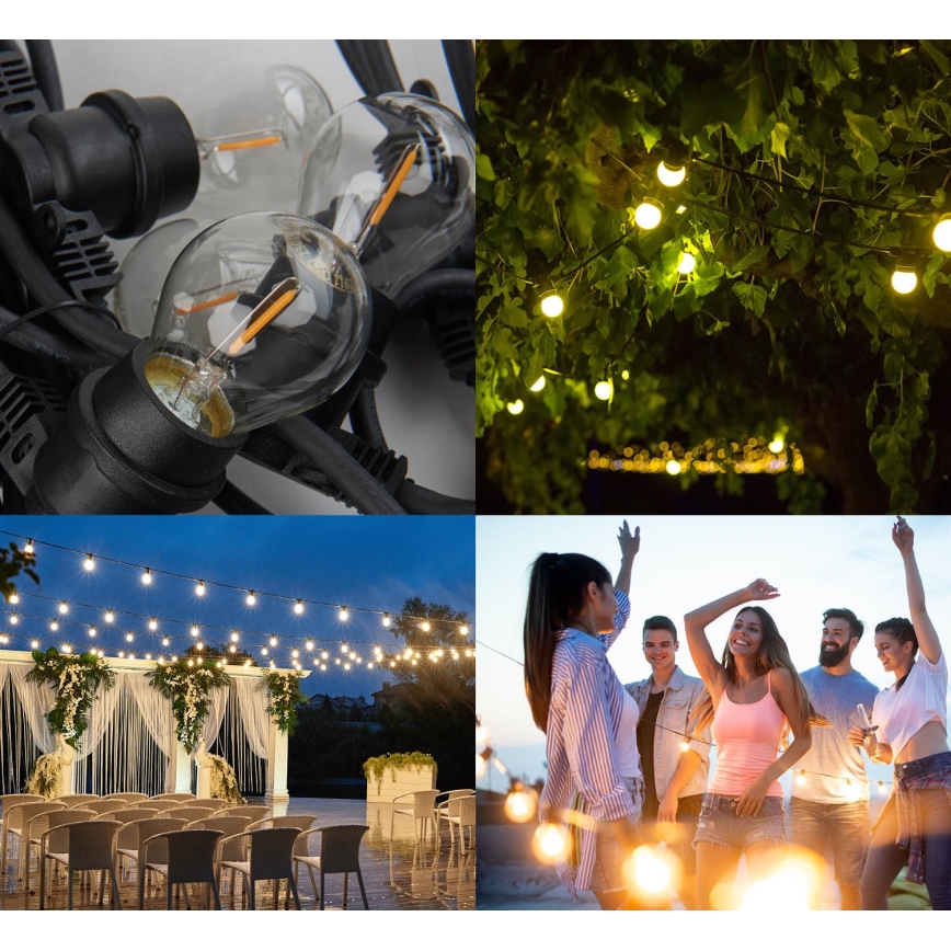 Guirlande décorative extérieure MIMOSA 10xE27/1,3W/230V IP44 10 m