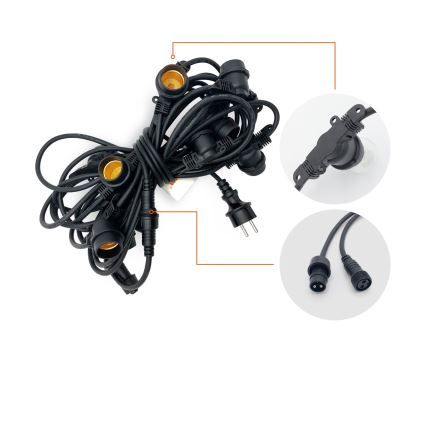 Guirlande décorative extérieure MIMOSA 10xE27/1,3W/230V IP44 10 m