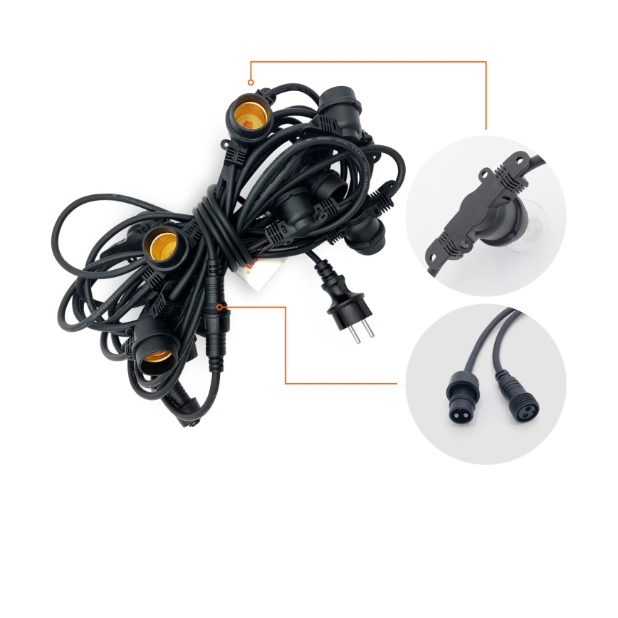 Guirlande décorative extérieure MIMOSA 10xE27/1,3W/230V IP44 10 m