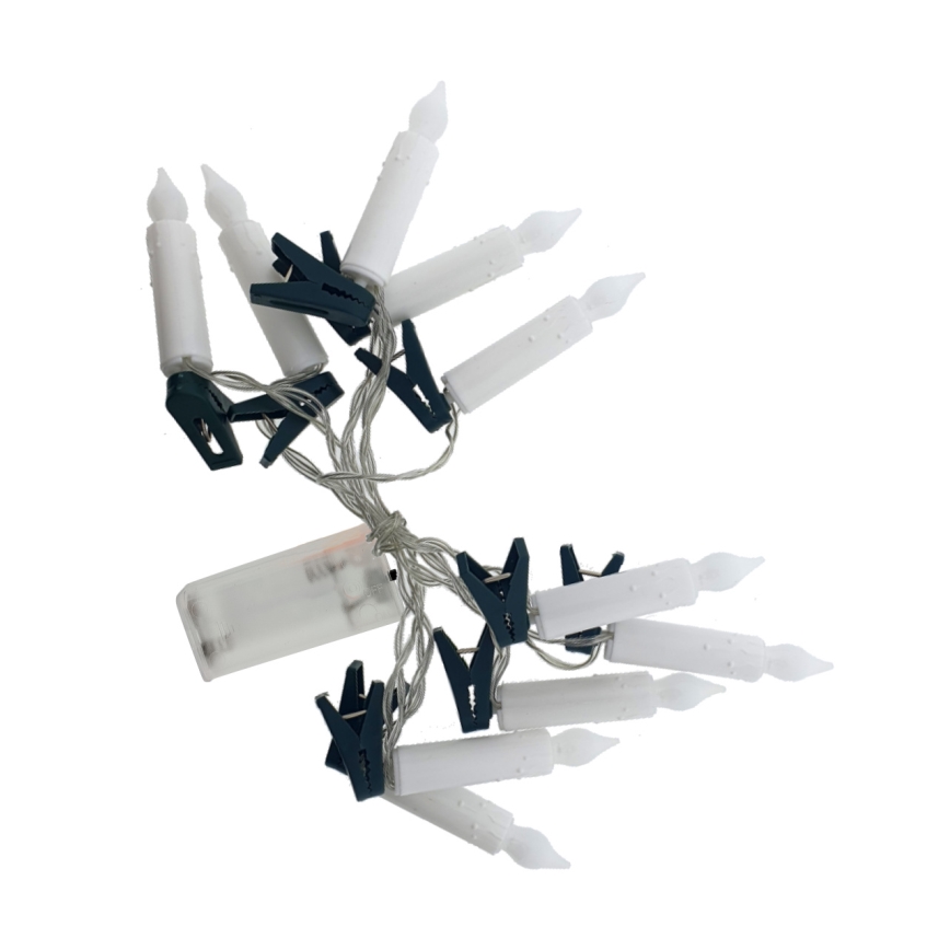 Guirlande décorative LED 10xLED/2xAA 1,65 m, blanc chaud, bougies