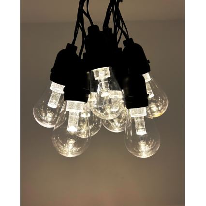 Guirlande décorative LED d'extérieur 10xLED/0,15W/230V 3,8 m IP44 noire