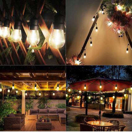 Guirlande décorative LED d'extérieur 30xE27/1W/230V 16,44 m IP44 noire