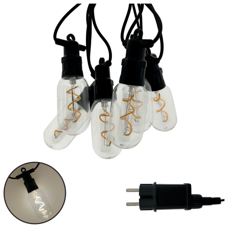 Guirlande décorative LED d'extérieur 6xLED/0,6W/230V 4,5 m IP44 noire