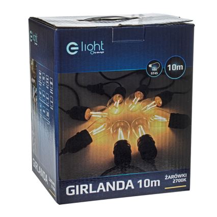 Guirlande décorative LED extérieure GIRLANDA 10 m 10xE27/1,5W/230V IP44