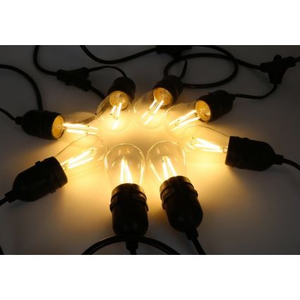 Guirlande décorative LED extérieure GIRLANDA 10 m 10xE27/1,5W/230V IP44