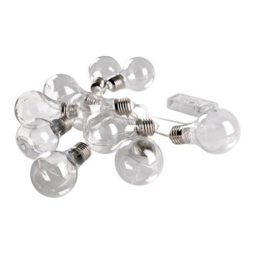 Guirlande décorative LED SMOLDER 2,1 m — 10 LED, fonctionne avec 2 piles AA