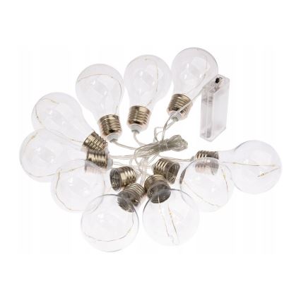 Guirlande décorative LED SMOLDER 2,1 m — 10 LED, fonctionne avec 2 piles AA