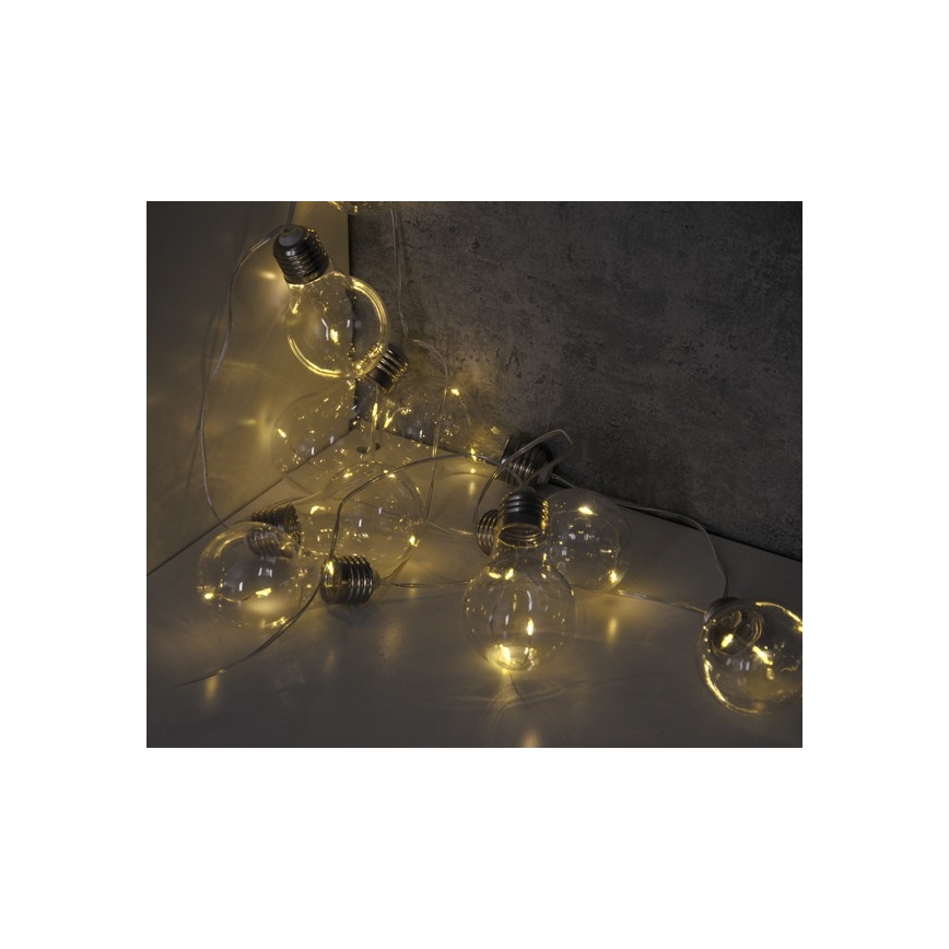 Guirlande décorative LED SMOLDER 2,1 m — 10 LED, fonctionne avec 2 piles AA