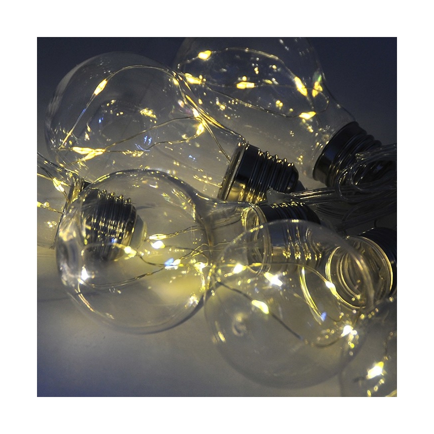 Guirlande décorative LED SMOLDER 2,1 m — 10 LED, fonctionne avec 2 piles AA