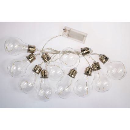 Guirlande décorative LED SMOLDER 2,1 m — 10 LED, fonctionne avec 2 piles AA