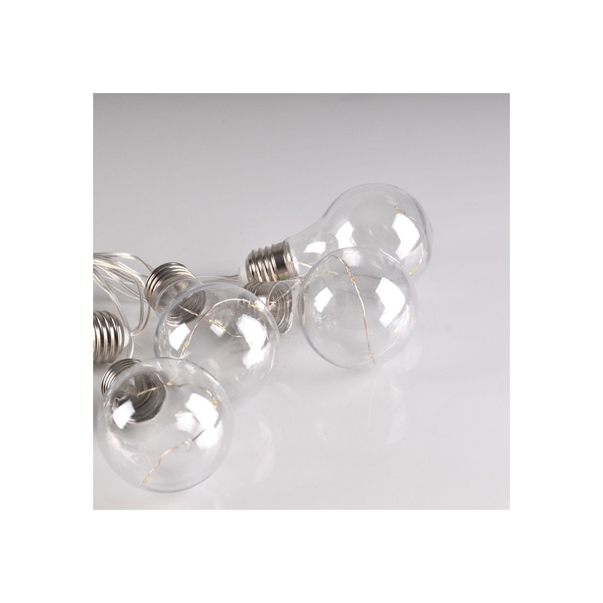 Guirlande décorative LED SMOLDER 2,1 m — 10 LED, fonctionne avec 2 piles AA