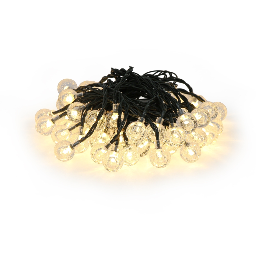 Guirlande décorative solaire BUBBLE 50xLED/8 fonctions 7m IP65 blanc chaud 600 mAh