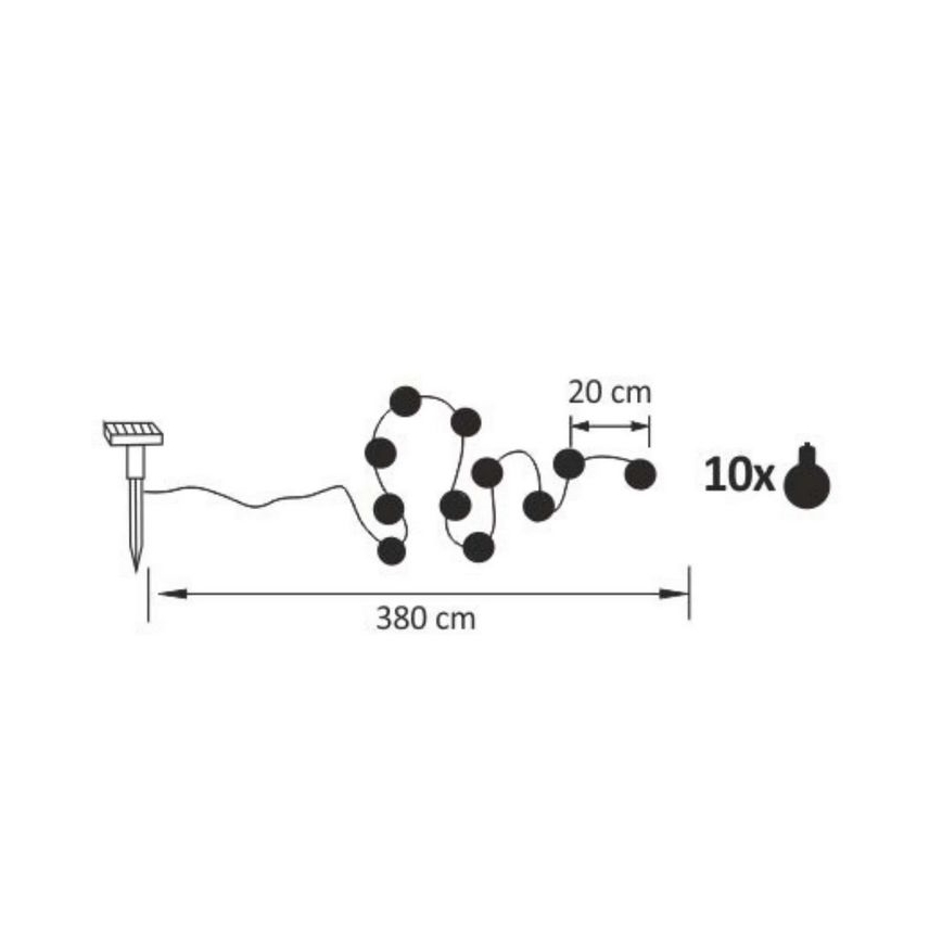 Guirlande décorative solaire LED/1,2V 300 mAh 3,8 m IP44