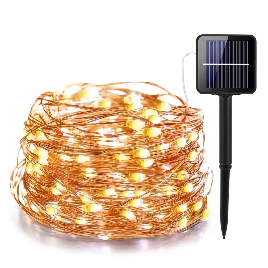 Guirlande décorative solaire LED 100xLED/1,2V 800 mAh 7 m IP44 noire