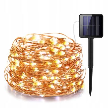 Guirlande décorative solaire LED 200xLED/1,2V 800 mAh 12 m IP44 noire