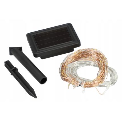 Guirlande décorative solaire LED 200xLED/1,2V 800 mAh 12 m IP44 noire