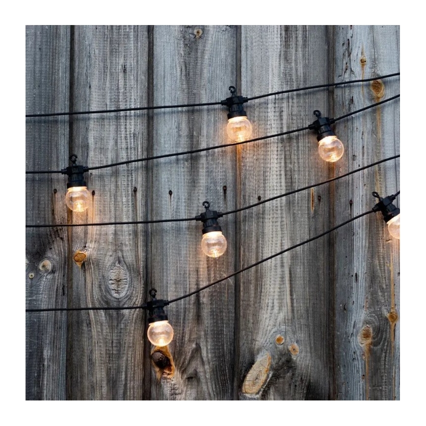 Guirlande extérieure STRING 5m 10xLED/0,4W/24/230V 3000K IP44