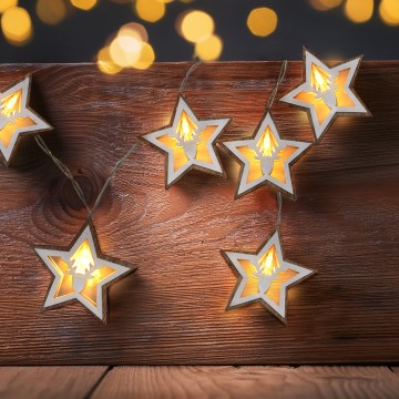 Guirlande LED 10xLED/2xAA 1,8 m blanc chaud