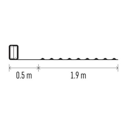 Guirlande LED 20 LED / 2 piles AA, 2,4 m, multicolore
