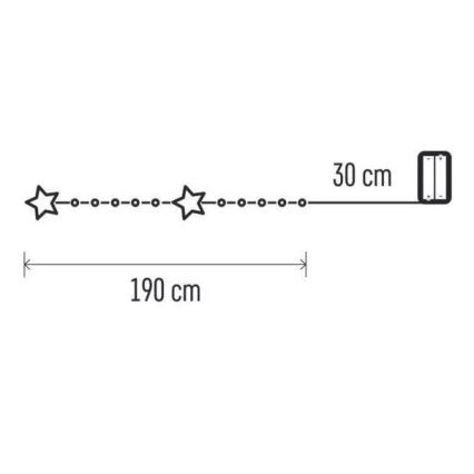 Guirlande LED 20xLED/2xAA 2,2 m blanc chaud