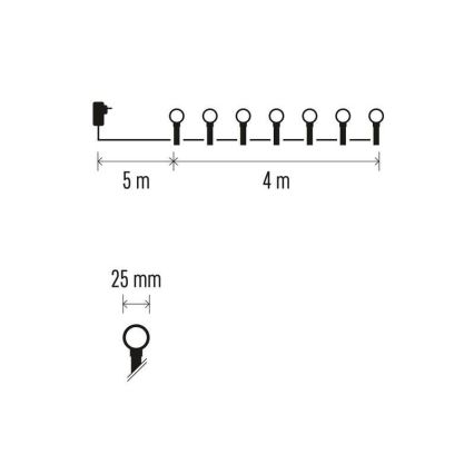Guirlande LED de Noël d'extérieur 40 LED/9 m IP44 bleu
