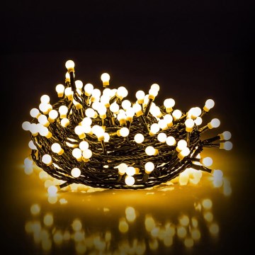 Guirlande LED de Noël pour extérieur — 100 LED, 8 fonctions, 15 m, IP44, blanc chaud
