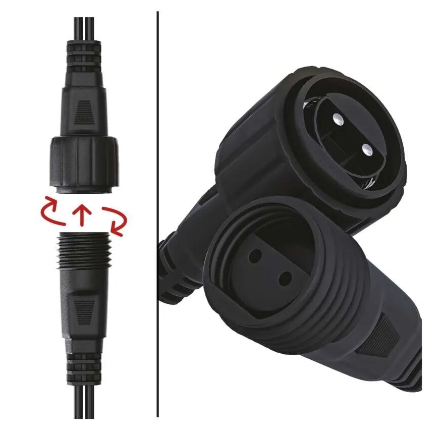 Guirlande LED d'extérieur 100 LED / 1 × 2 m, IP44, blanc chaud