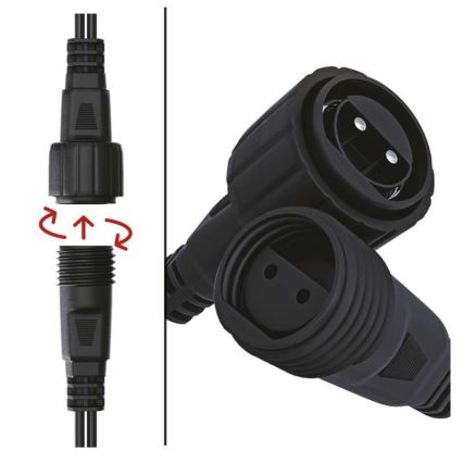 Guirlande LED d'extérieur 100 LED / 15 m, IP44, blanc chaud