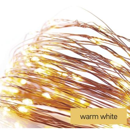 Guirlande LED d'extérieur 100 LED/15 m IP44 blanc chaud
