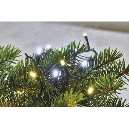 Guirlande LED d'extérieur 120 LED / 2 fonctions 17 m IP44 blanc chaud / blanc froid
