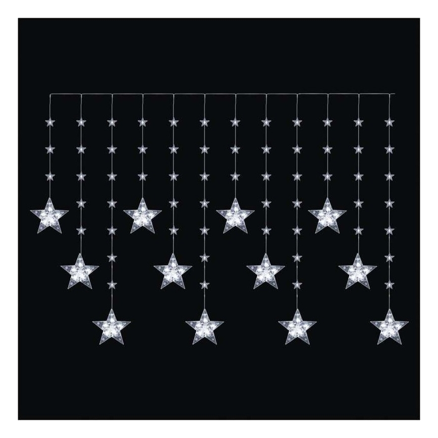 Guirlande LED d'extérieur 120 LED, 8 fonctions, fonctionne avec 3 piles AA, 1,7 m, IP44, blanc froid