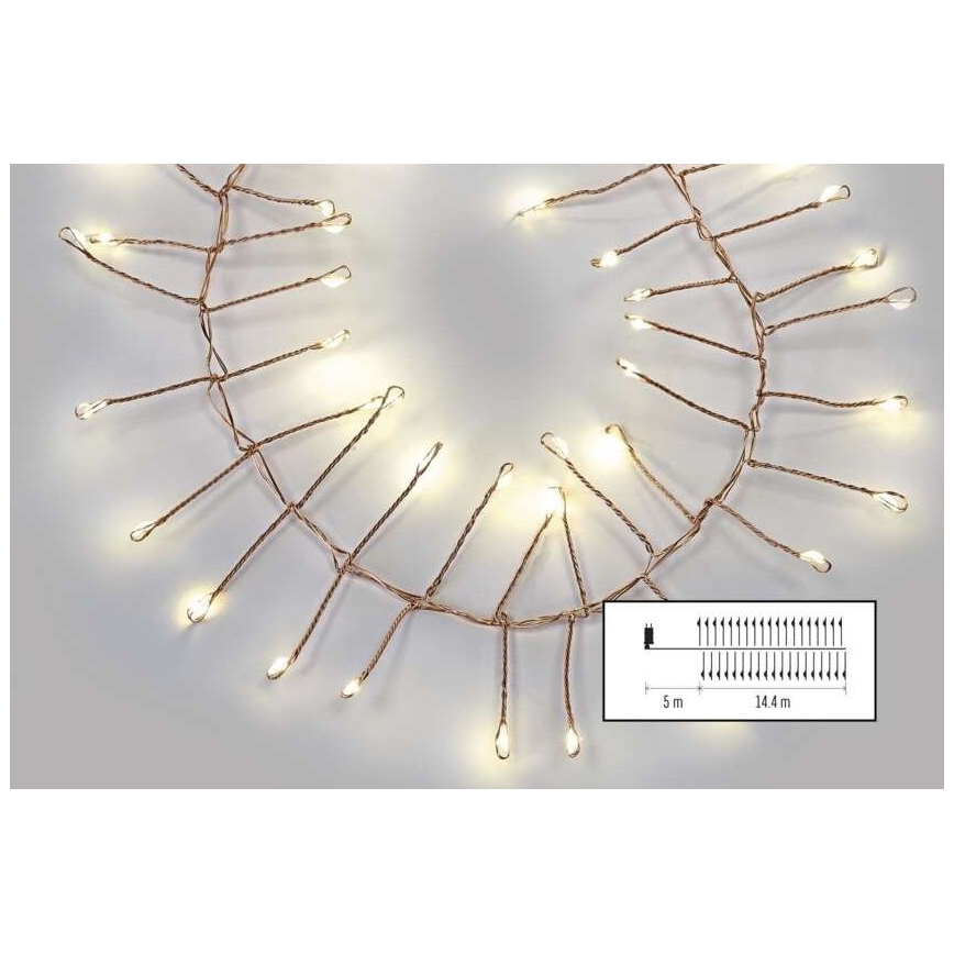 Guirlande LED d'extérieur 1440xLED/8 fonctions 14,4m IP44 blanc chaud
