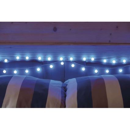 Guirlande LED d'extérieur 40 LED / 9 m, IP44, bleue