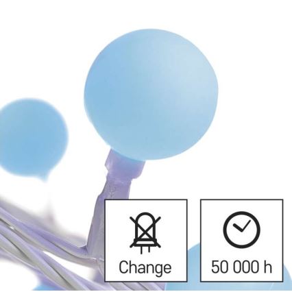 Guirlande LED d'extérieur 40 LED / 9 m, IP44, bleue