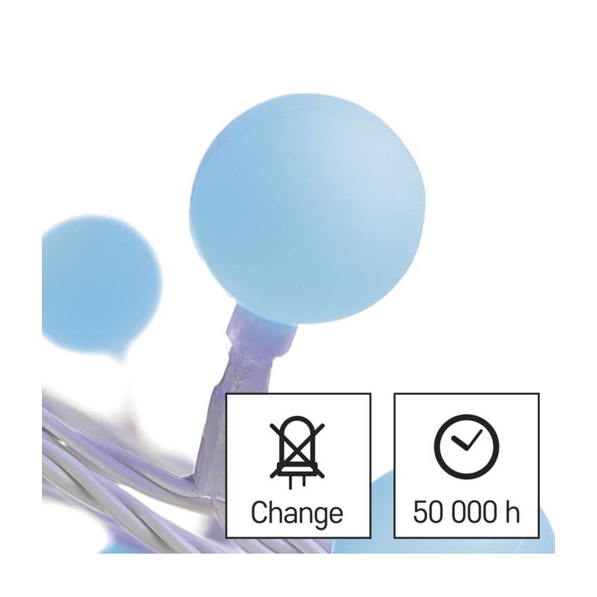 Guirlande LED d'extérieur 40 LED / 9 m, IP44, bleue