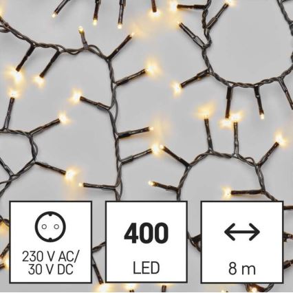 Guirlande LED d'extérieur 400 LED / 13 m, IP44, blanc chaud