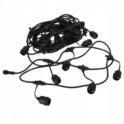 Guirlande LED d'extérieur décorative 20xE27/1W/230V 11,44 m IP44 noire