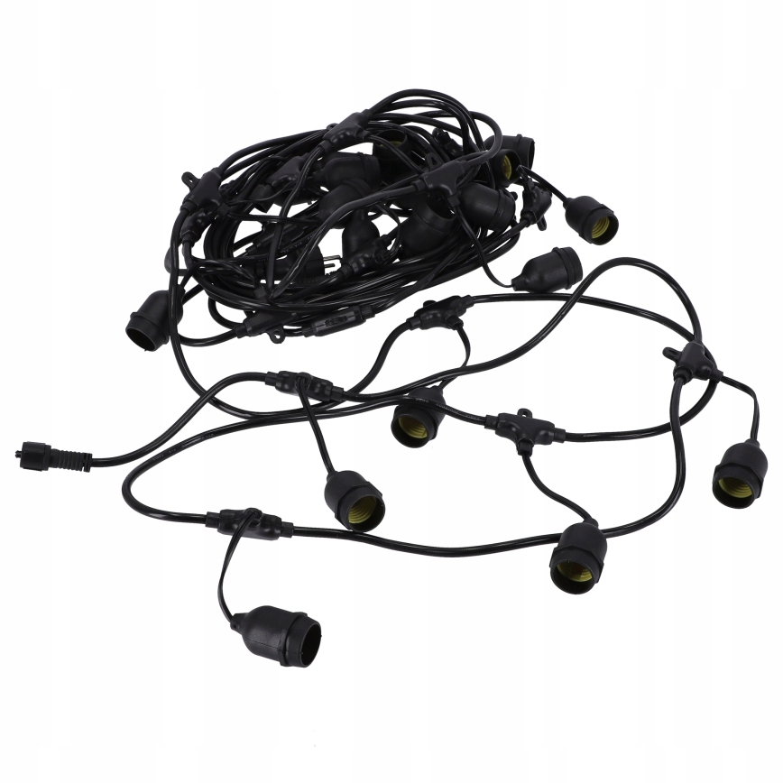 Guirlande LED d'extérieur décorative 20xE27/1W/230V 11,44 m IP44 noire