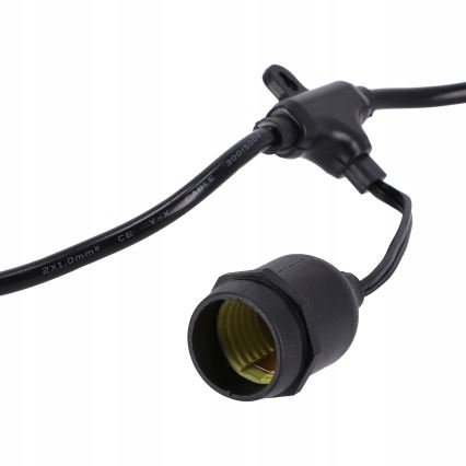 Guirlande LED d'extérieur décorative 20xE27/1W/230V 11,44 m IP44 noire