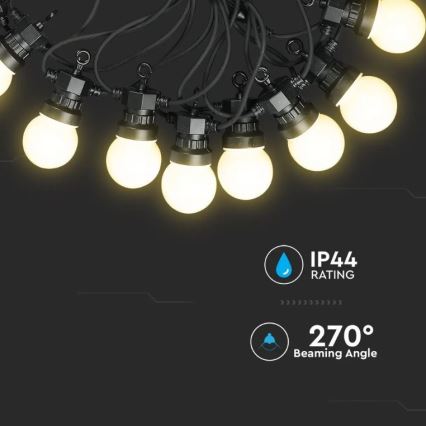 Guirlande LED d'extérieur STRING 10m 20xLED/0,5W/230V IP44 6000K