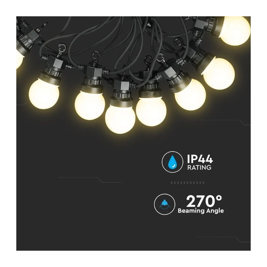 Guirlande LED d'extérieur STRING 10m 20xLED/0,5W/230V IP44 6000K