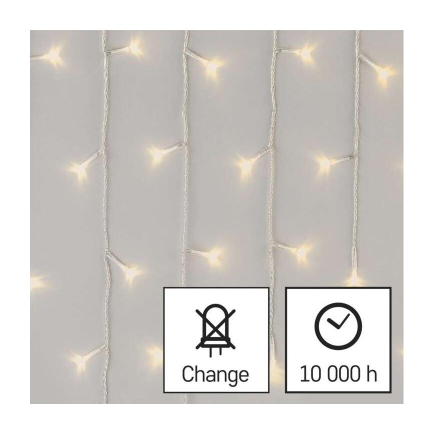 Guirlande LED extérieure 300 LED / 8 modes 10 m IP44 blanc chaud + télécommande