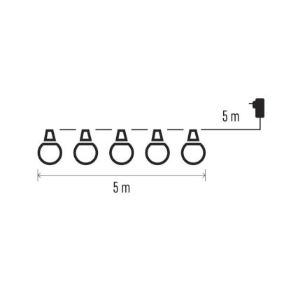 Guirlande lumineuse décorative d'extérieur 10xLED/10m IP44 blanche