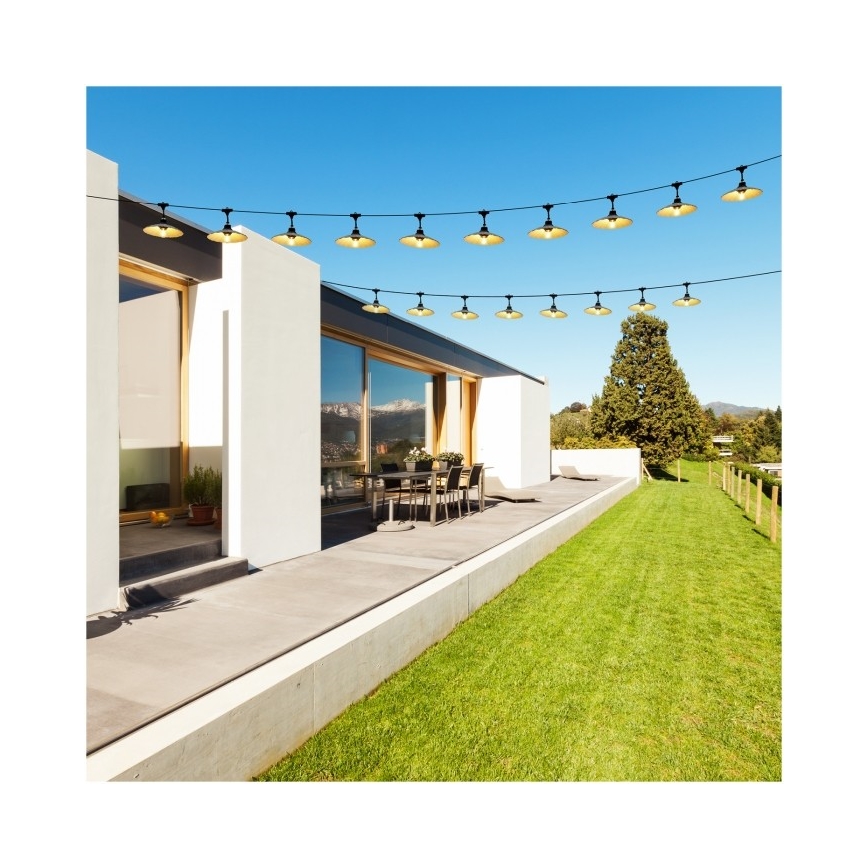 Guirlande lumineuse décorative d'extérieur CRETE 20xE27/230V 25m IP44