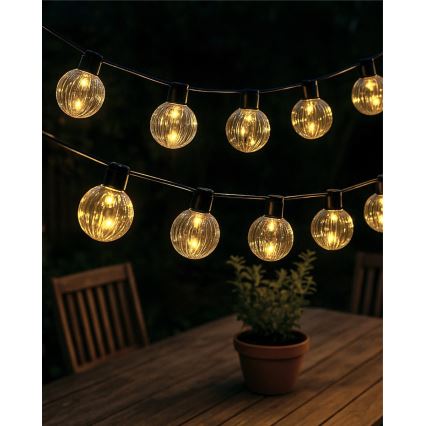 Guirlande lumineuse décorative LED d'extérieur 10xLED/0,15W/230V 6,8 m IP44 noir/fumé