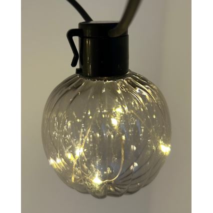 Guirlande lumineuse décorative LED d'extérieur 10xLED/0,15W/230V 6,8 m IP44 noir/fumé